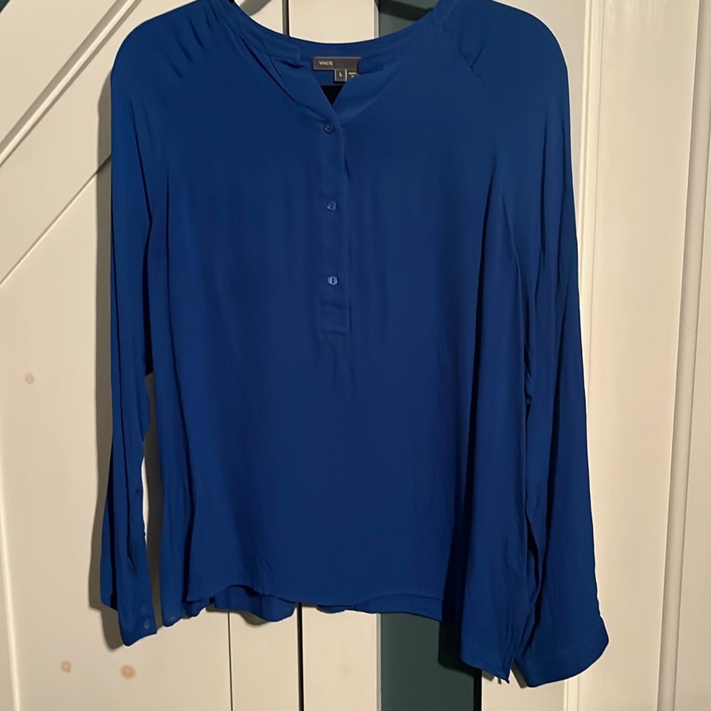Royal Blue silk Vince blouse
